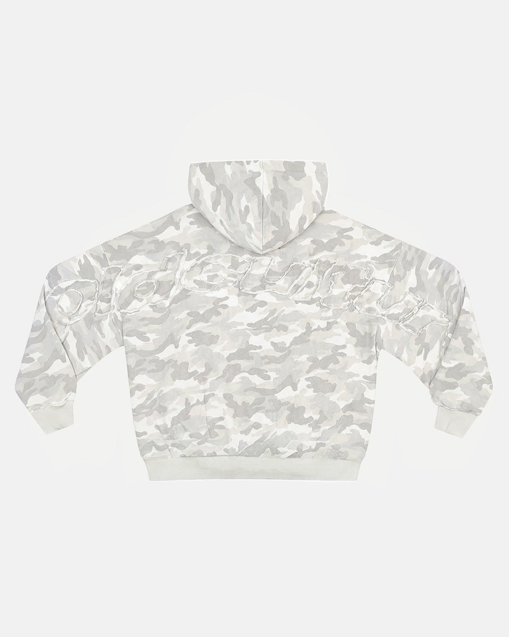 DISTRESS CURVED HOODIE CAMO GREY - Cold Culture