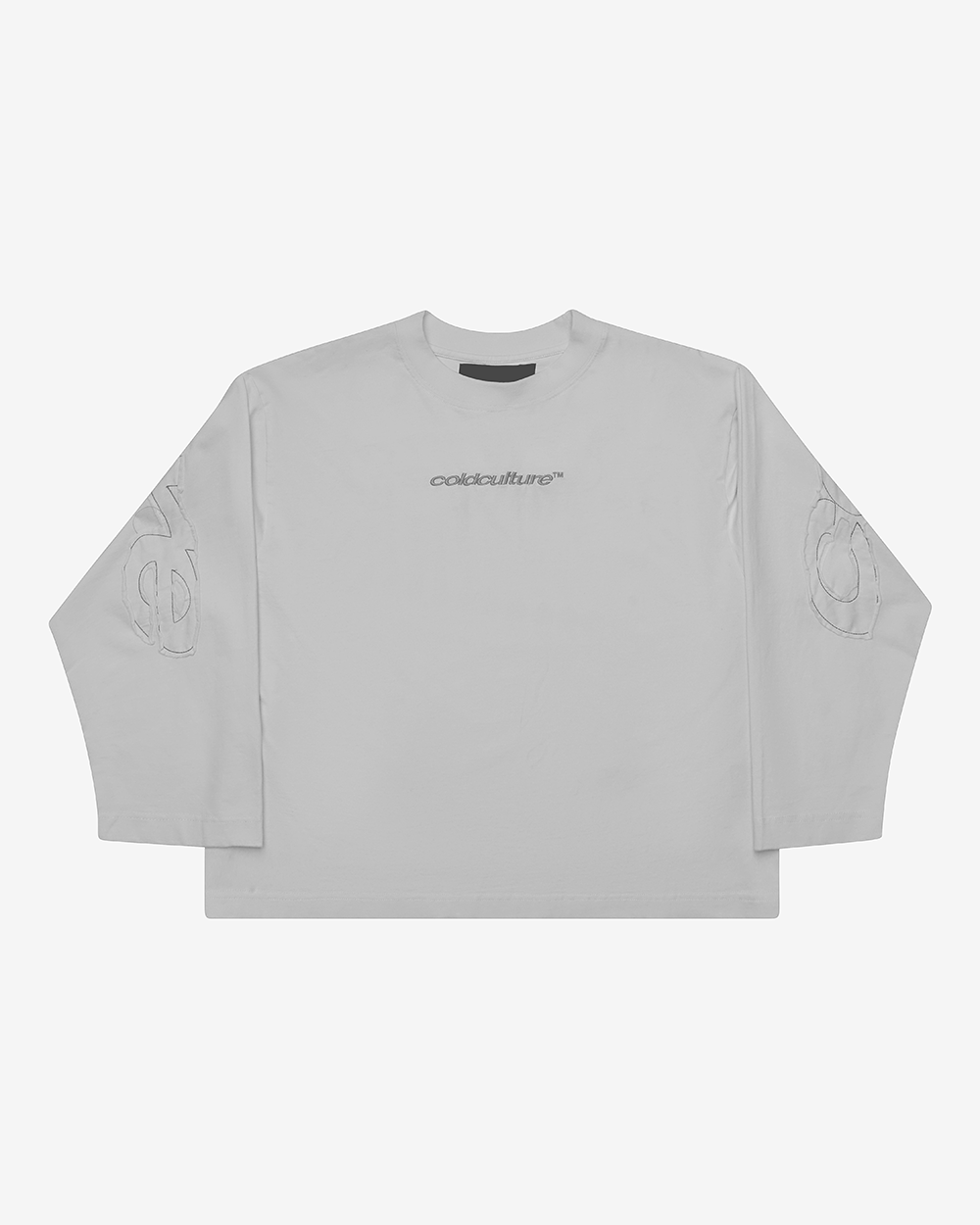 DISTRESS CURVED LONGSLEEVE DARK GREY - Cold Culture