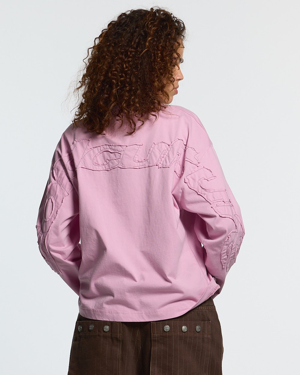DISTRESS CURVED LONGSLEEVE PINK - Cold Culture