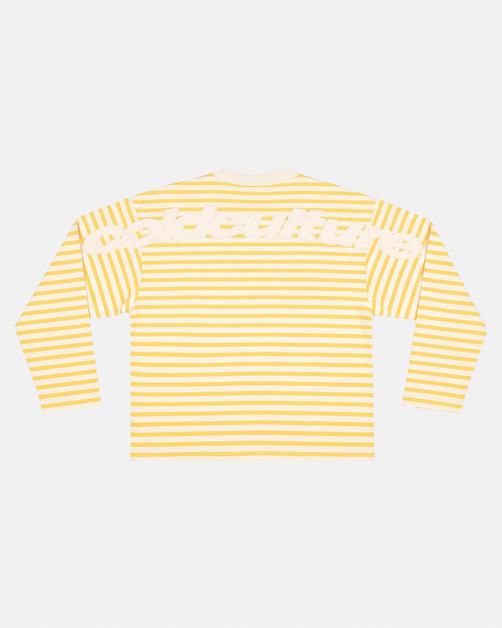 DISTRESS CURVED LONGSLEEVE YELLOW STRIPES - Cold Culture