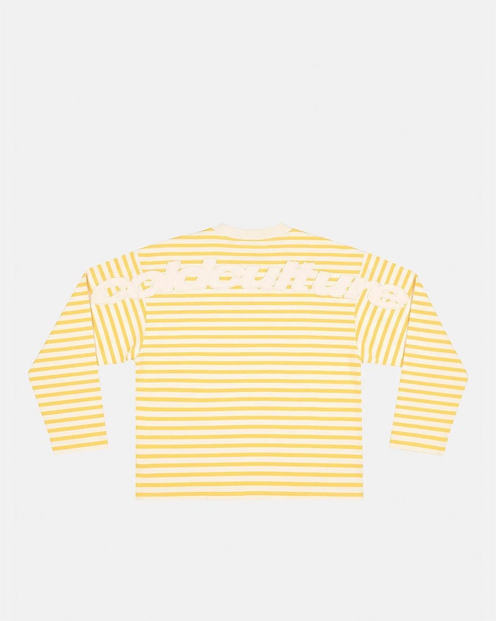 DISTRESS CURVED LONGSLEEVE YELLOW STRIPES - Cold Culture