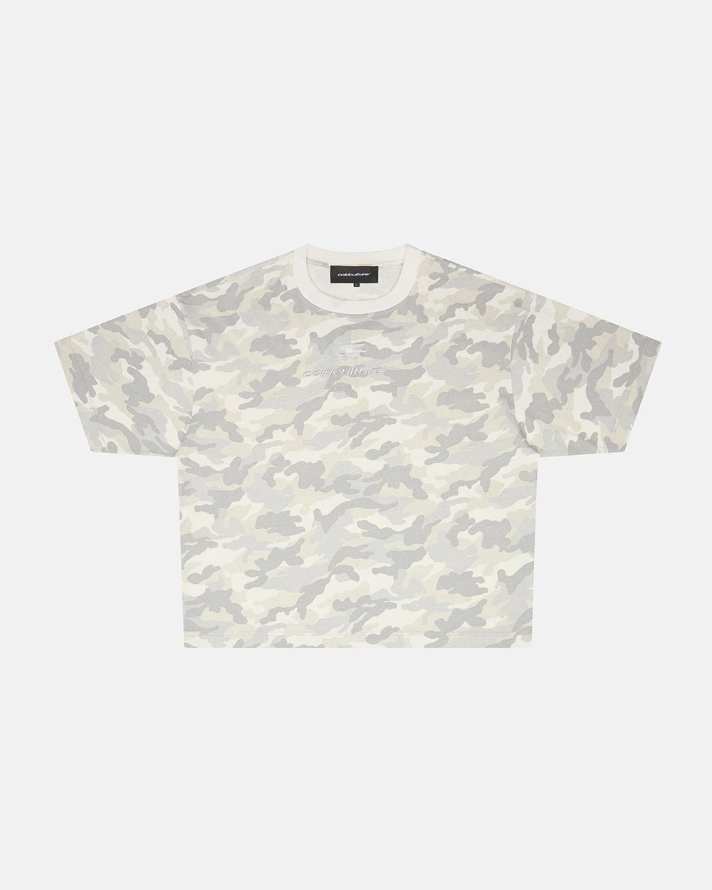 DISTRESS CURVED TEE CAMO GREY - Cold Culture