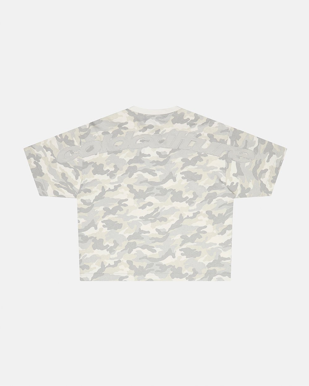 DISTRESS CURVED TEE CAMO GREY - Cold Culture