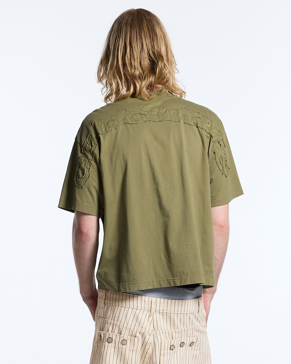 DISTRESS CURVED TEE GREEN - Cold Culture