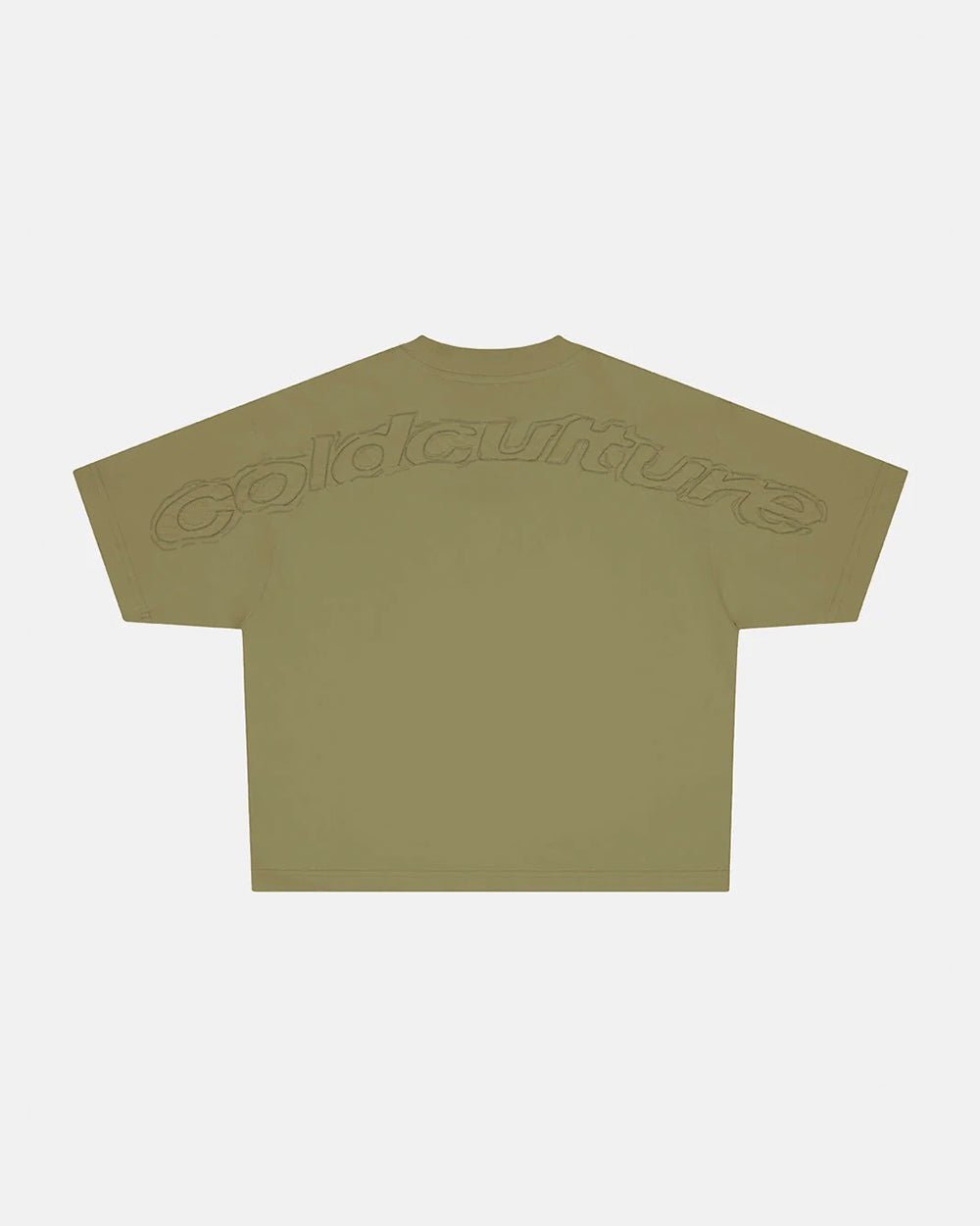 DISTRESS CURVED TEE GREEN - Cold Culture