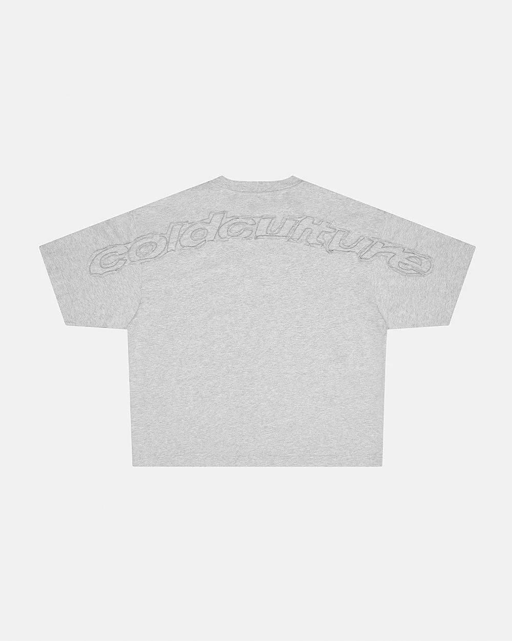 DISTRESS CURVED TEE HEATHER GREY - Cold Culture