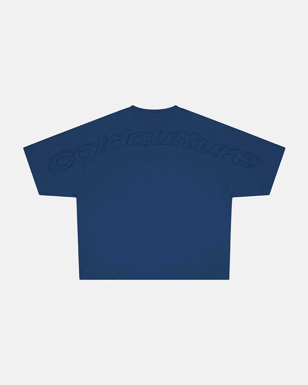 DISTRESS CURVED TEE NAVY - Cold Culture