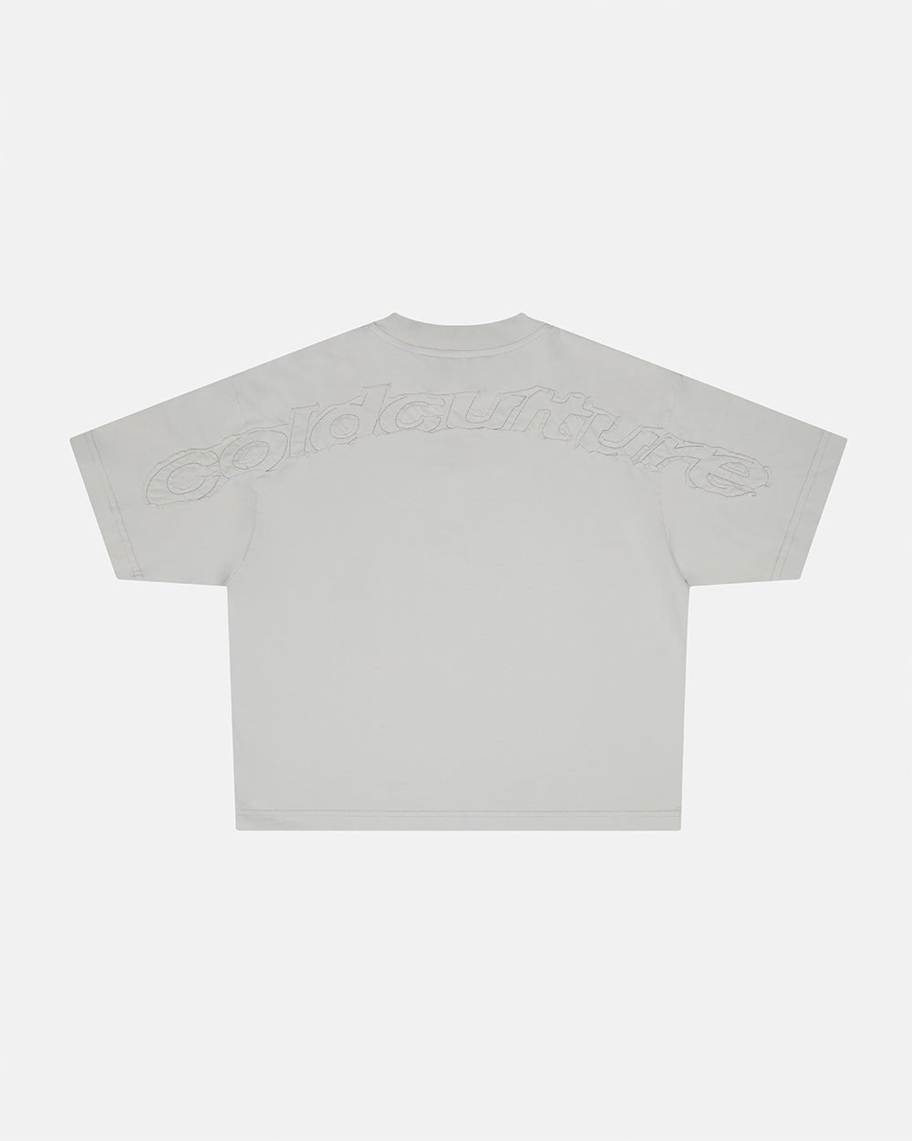 DISTRESS CURVED TEE PEARL GREY - Cold Culture