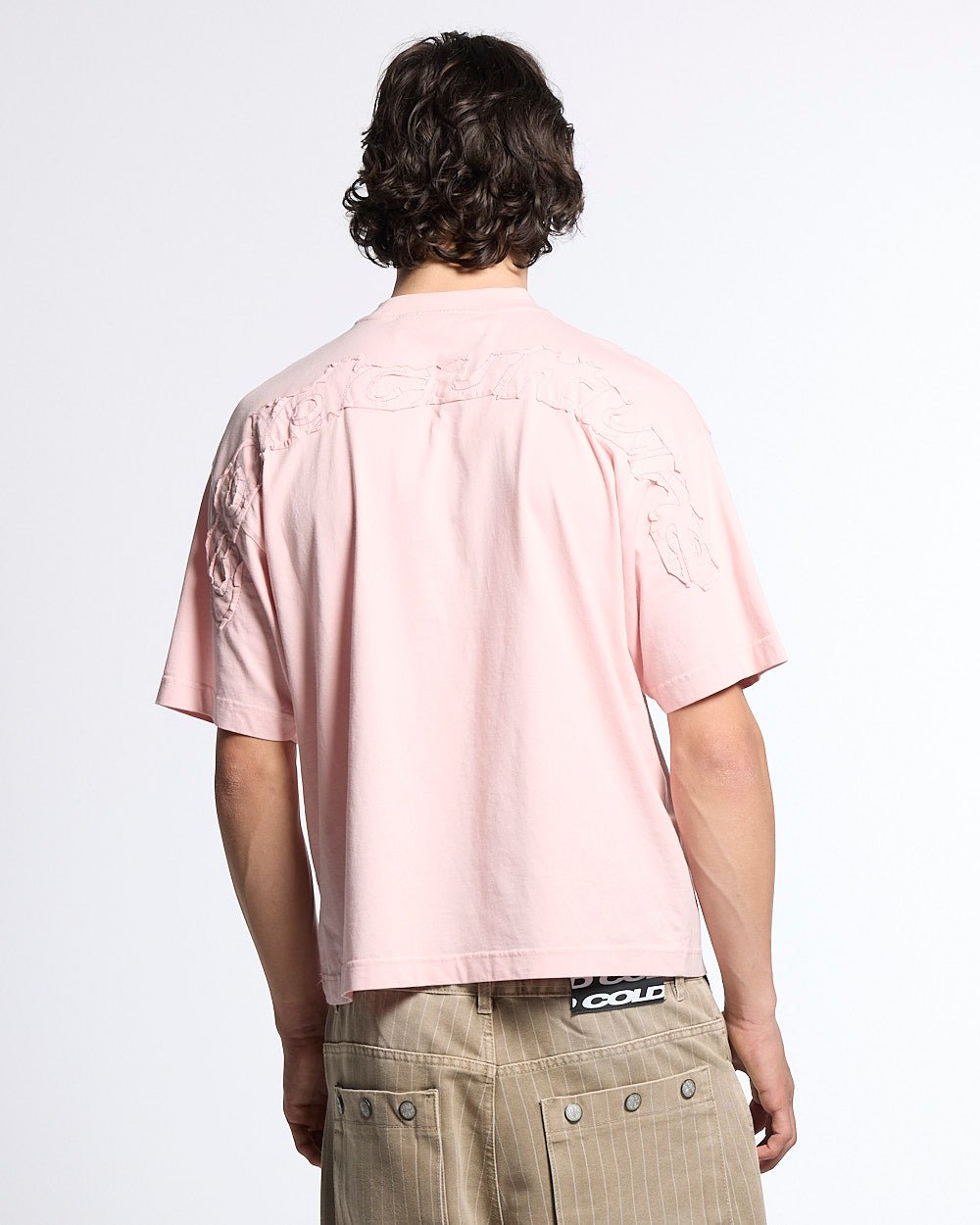 DISTRESS CURVED TEE PINK - Cold Culture