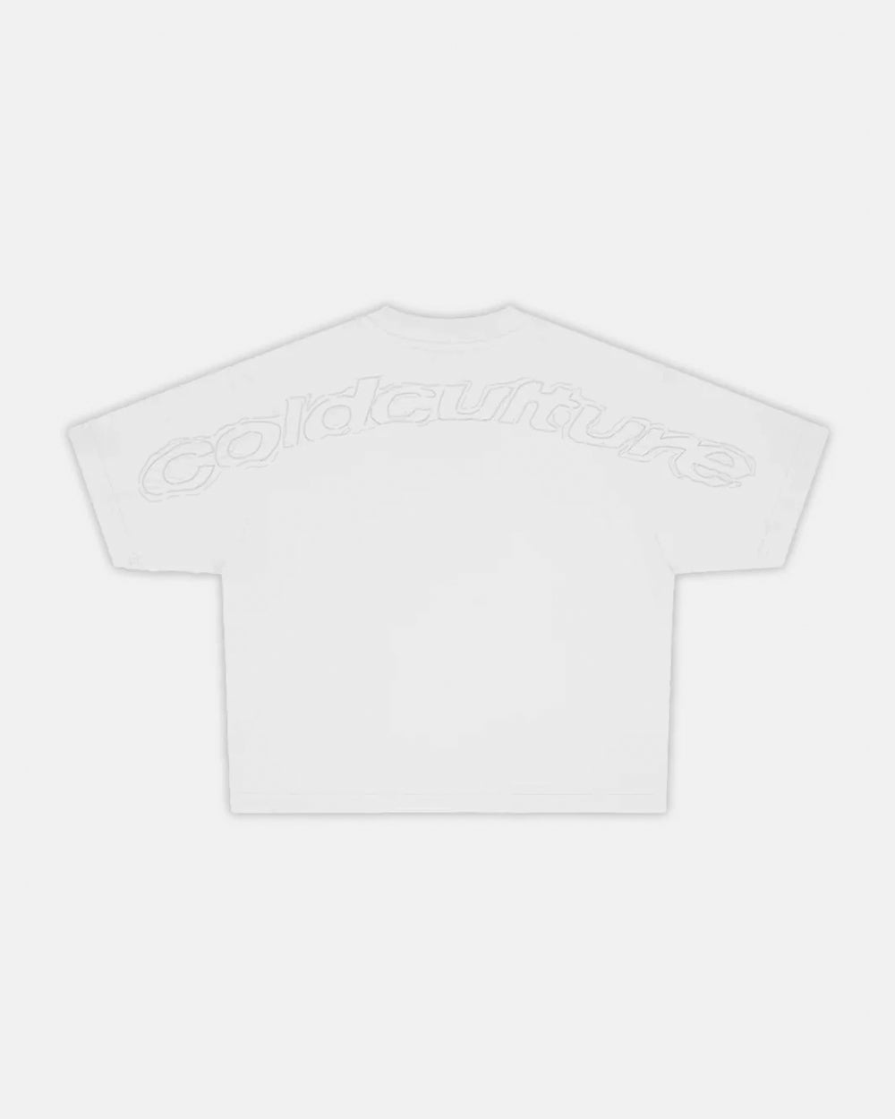 DISTRESS CURVED TEE WHITE - Cold Culture