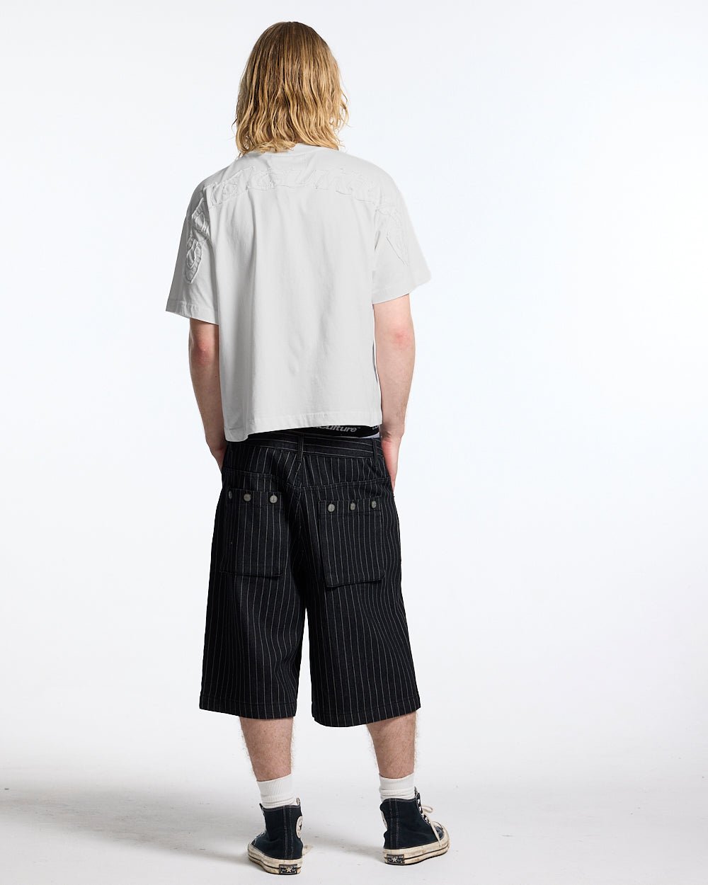 DISTRESS CURVED TEE WHITE - Cold Culture