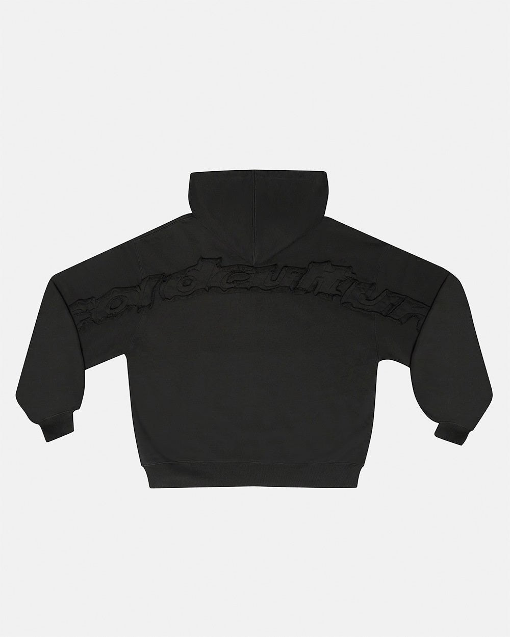 DISTRESS CURVED ZIP HOODIE DARK GREY - Cold Culture