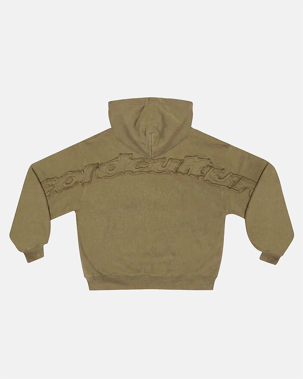DISTRESS CURVED ZIP HOODIE GREEN LIGHT - Cold Culture