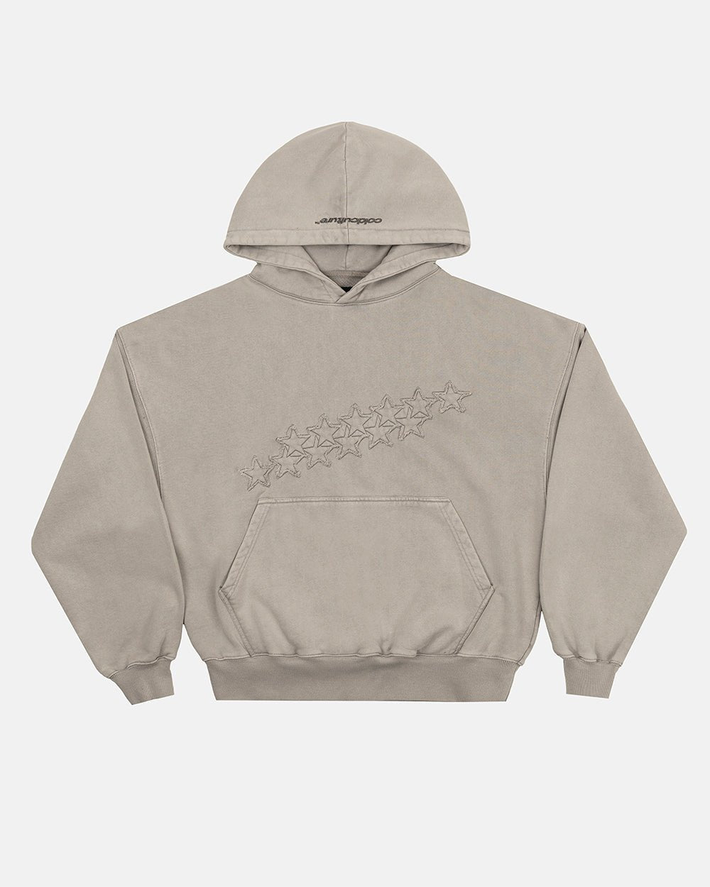 DISTRESS STARS HOODIE BEIGE - Cold Culture
