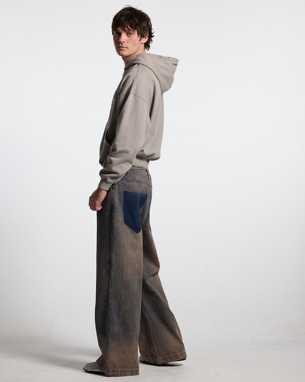 DISTRESS STARS HOODIE BEIGE - Cold Culture