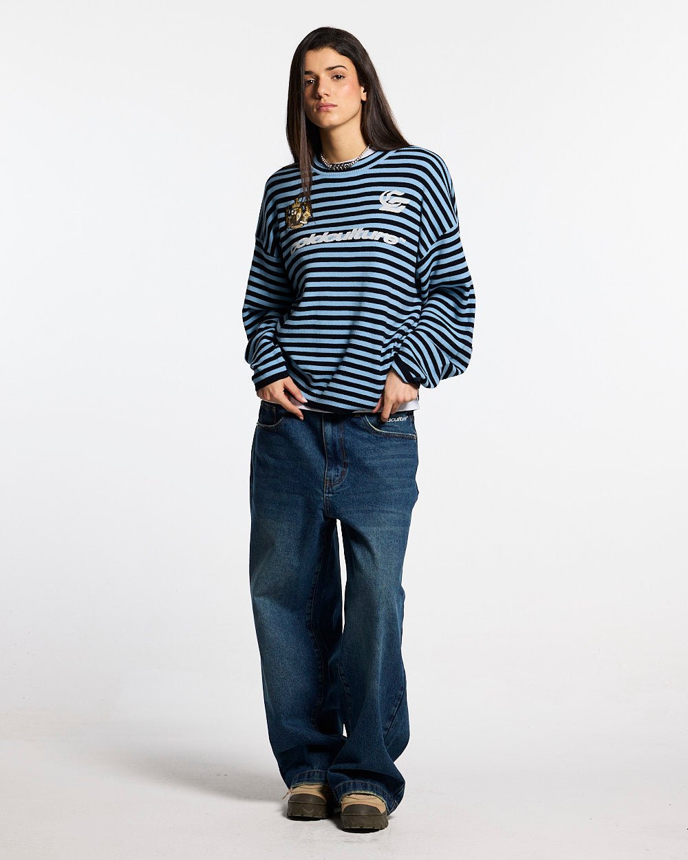 DISTRESS STARS V2 PANTS BLUE DENIM - Cold Culture