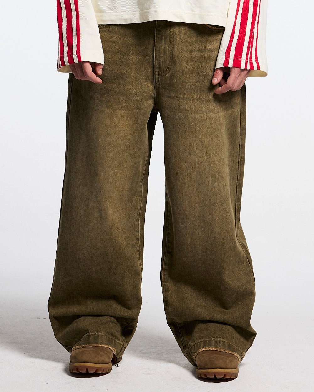 DISTRESS STARS V2 PANTS BROWN DENIM - Cold Culture