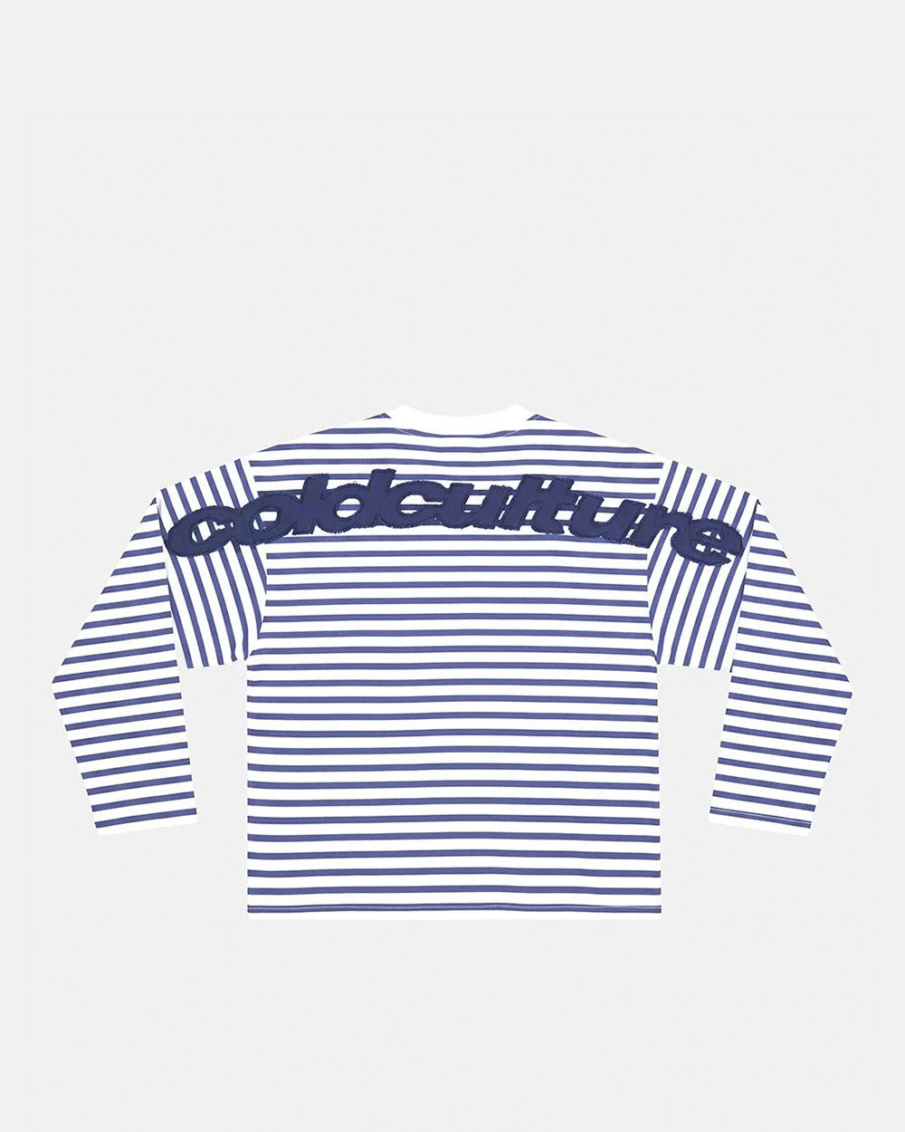 DISTRESS CURVED LONGSLEEVE NAVY STRIPES