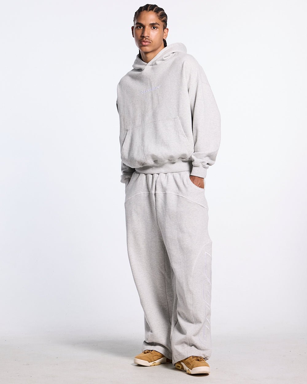 DISTRESSED DEFENSE HOODIE HEATHER GREY - Cold Culture