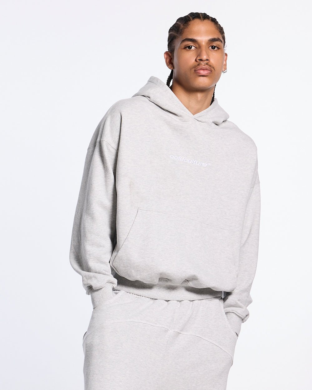 DISTRESSED DEFENSE HOODIE HEATHER GREY - Cold Culture