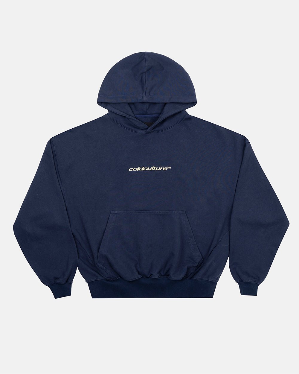 Cold Culture ロゴ パーカー ブルー DISTRESSED DEFENSE HOODIE NAVY