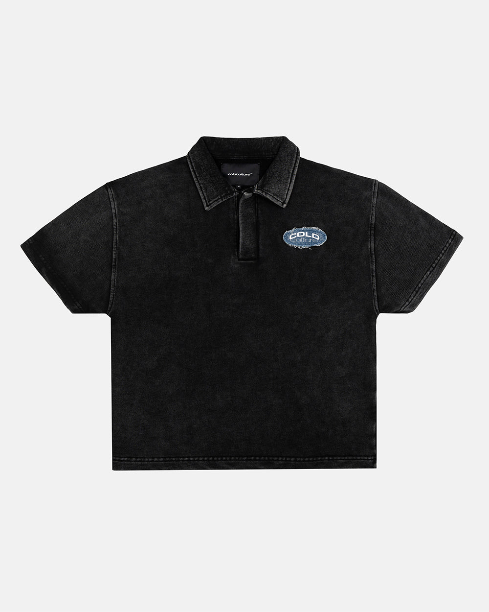 DISTRESSED DOLLAR POLO BLACK - Cold Culture