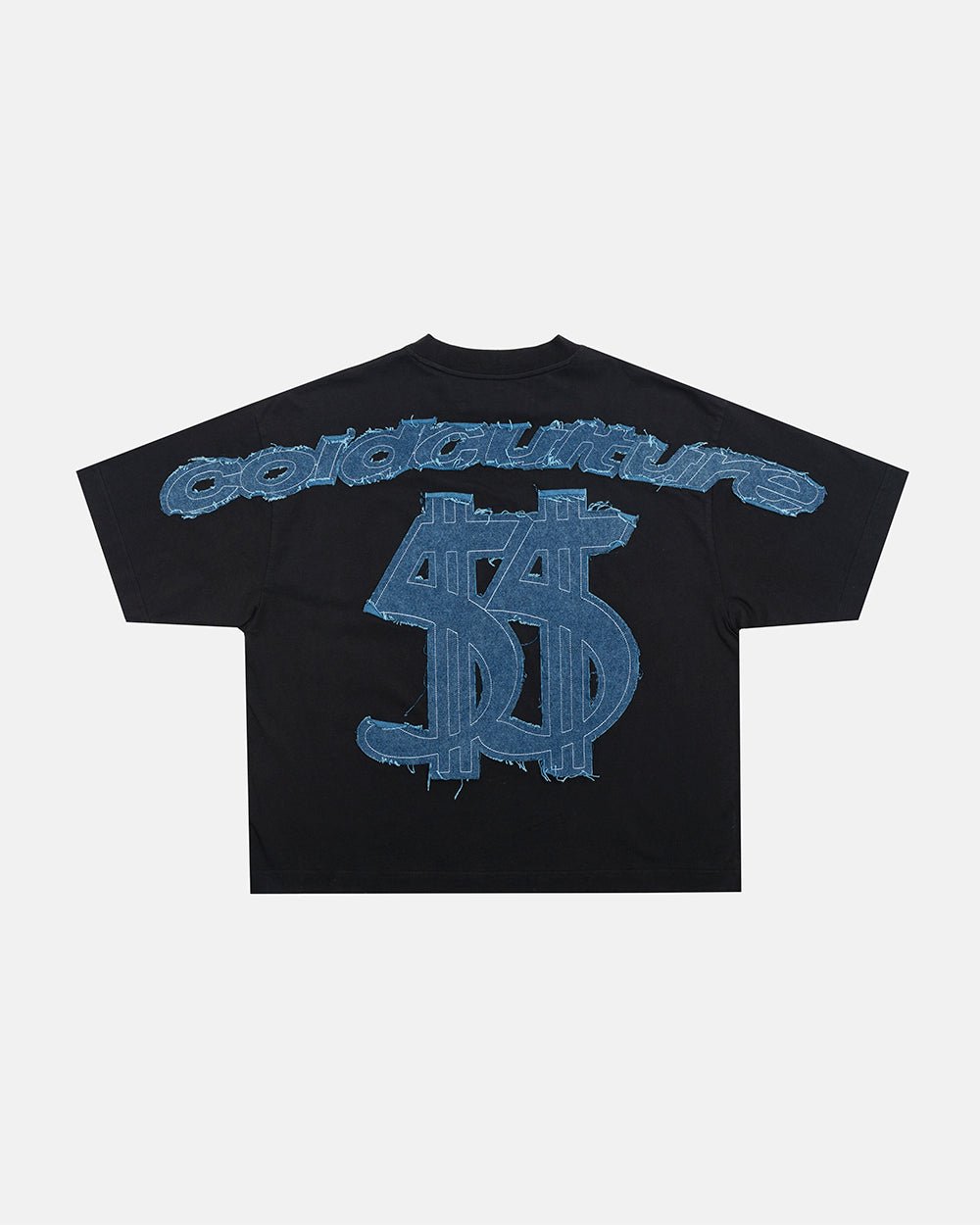 DISTRESSED DOLLAR TEE BLACK - Cold Culture