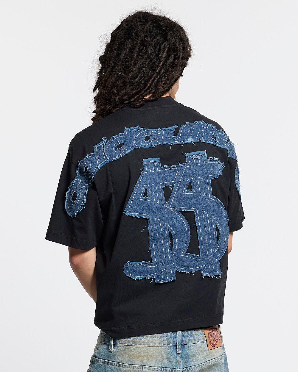 DISTRESSED DOLLAR TEE BLACK - Cold Culture