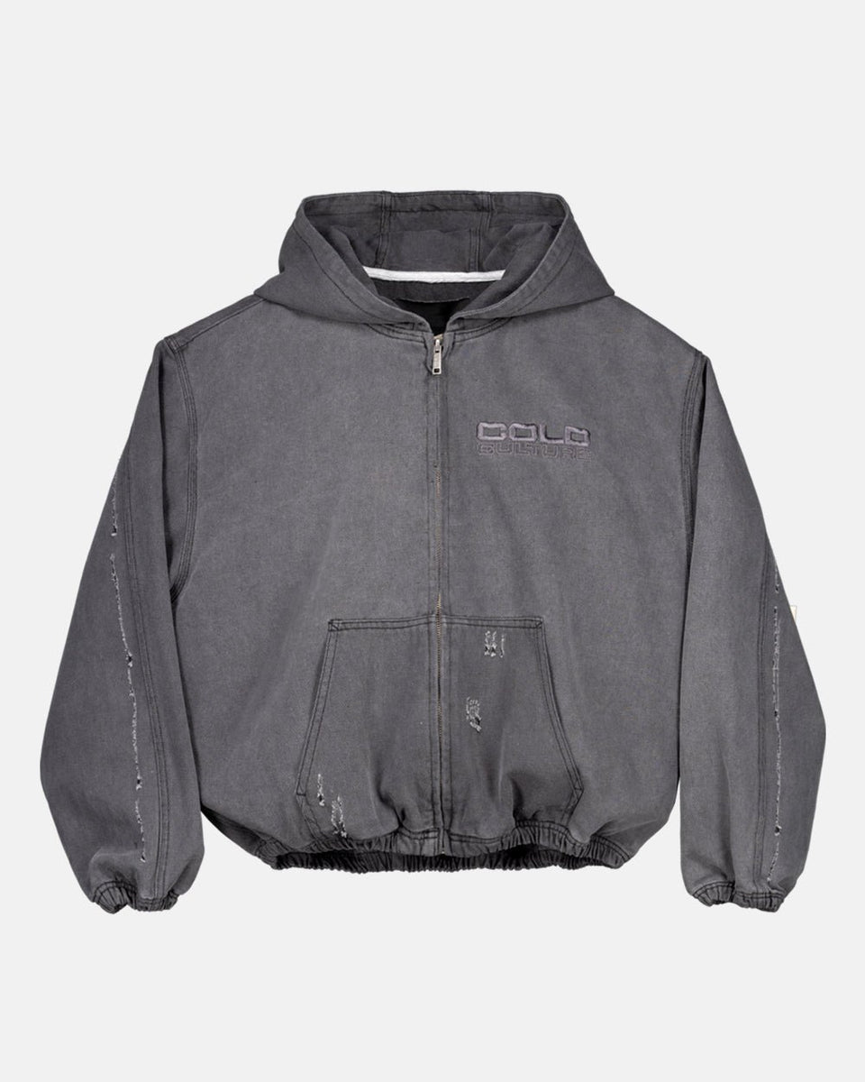 DOUBLE C STARS ZIP JACKET HEAVY GREY DENIM COLD CULTURE