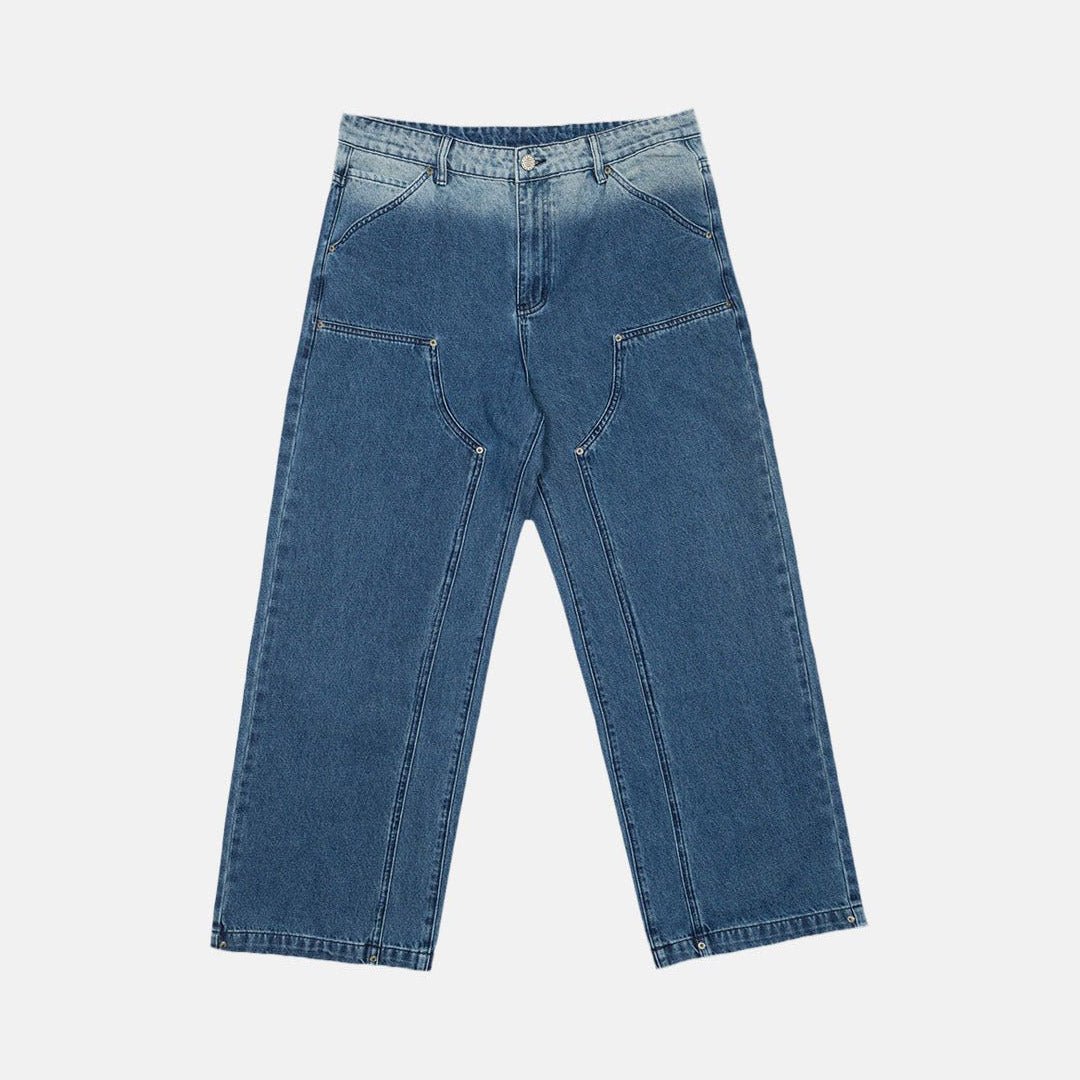 DOUBLE KNEE PANTS GRADIENT GREY - Cold Culture