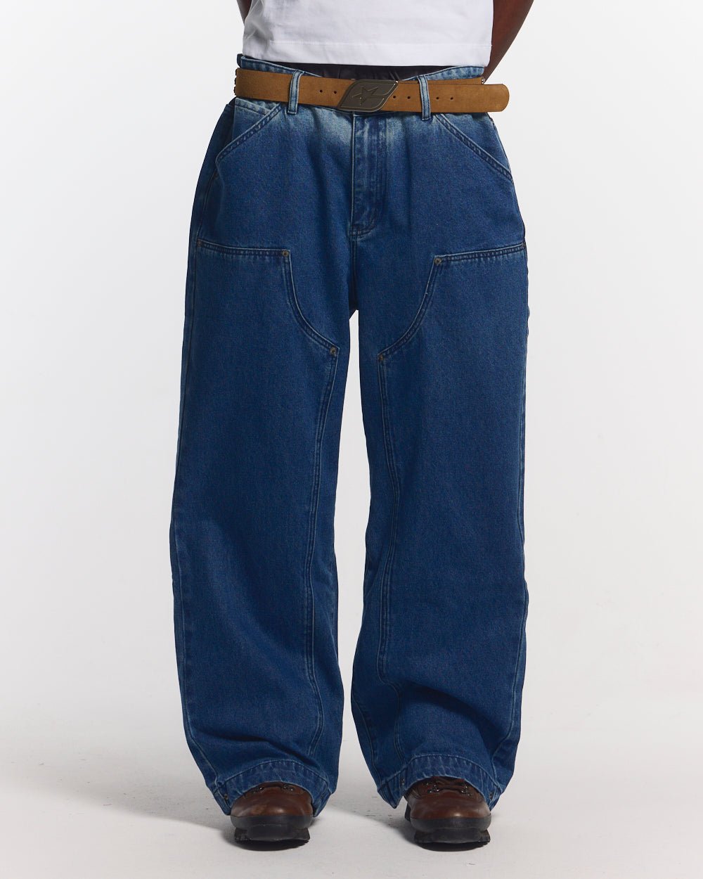 DOUBLE KNEE PANTS GRADIENT GREY - COLD CULTURE