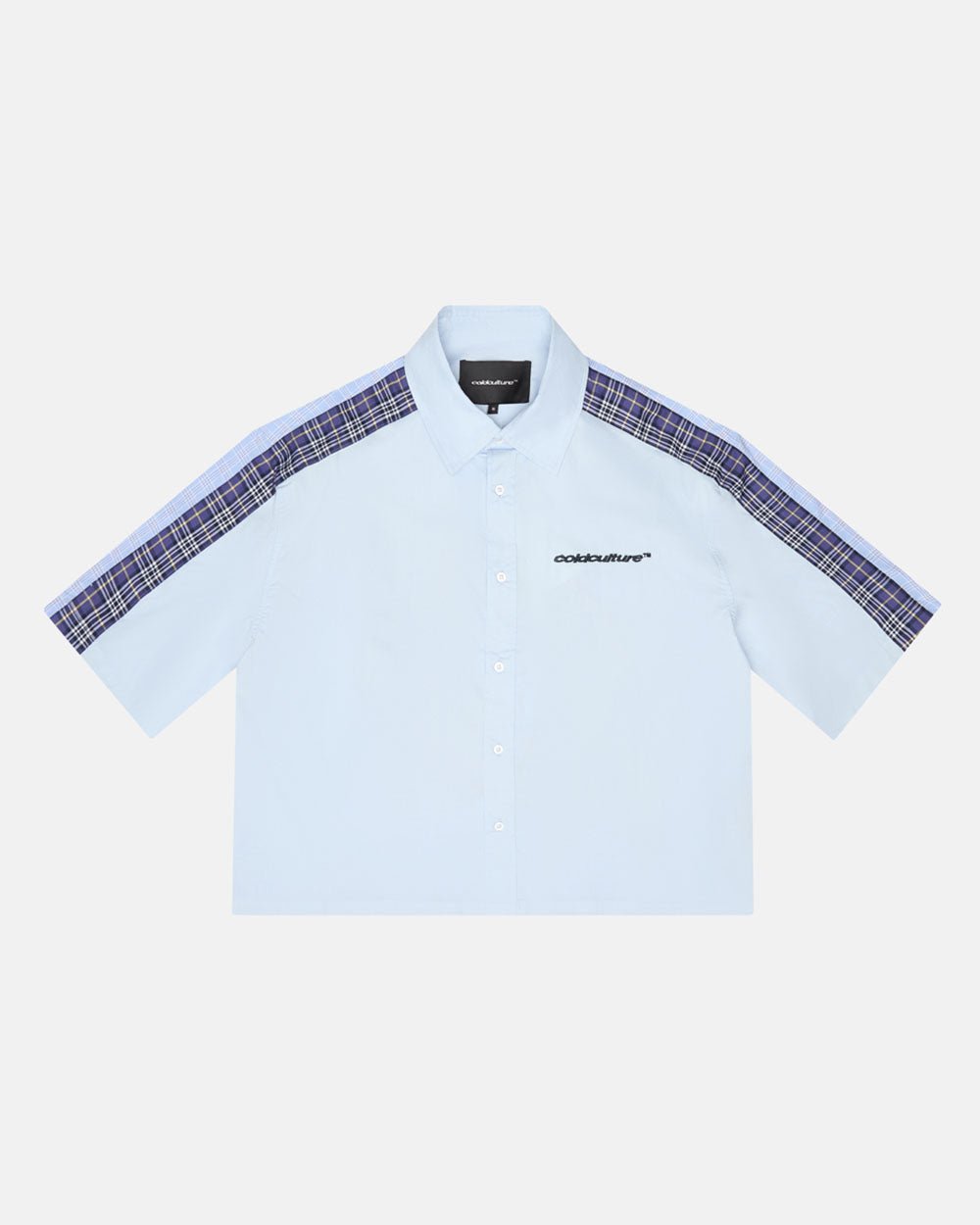 DOUBLE TARTAN SHIRT LIGHT BLUE - COLD CULTURE