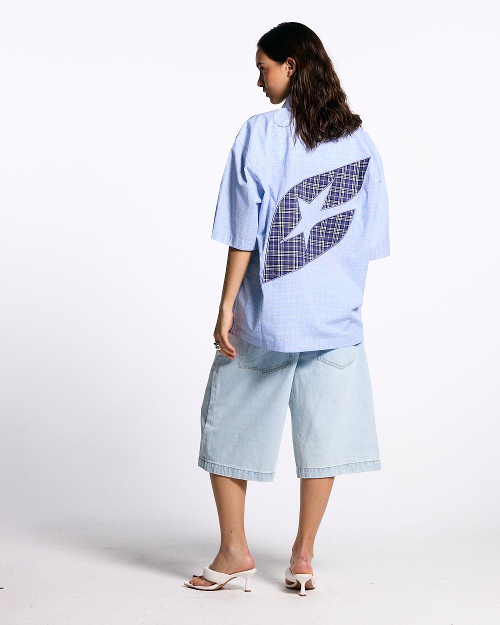 DOUBLE TARTAN SHIRT LIGHT BLUE - COLD CULTURE