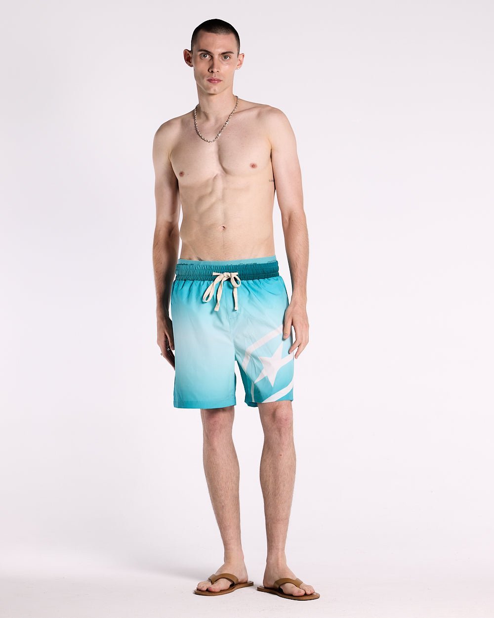 DOUBLE WAIST SWIM SHORTS GRADIENT BLUE - COLD CULTURE