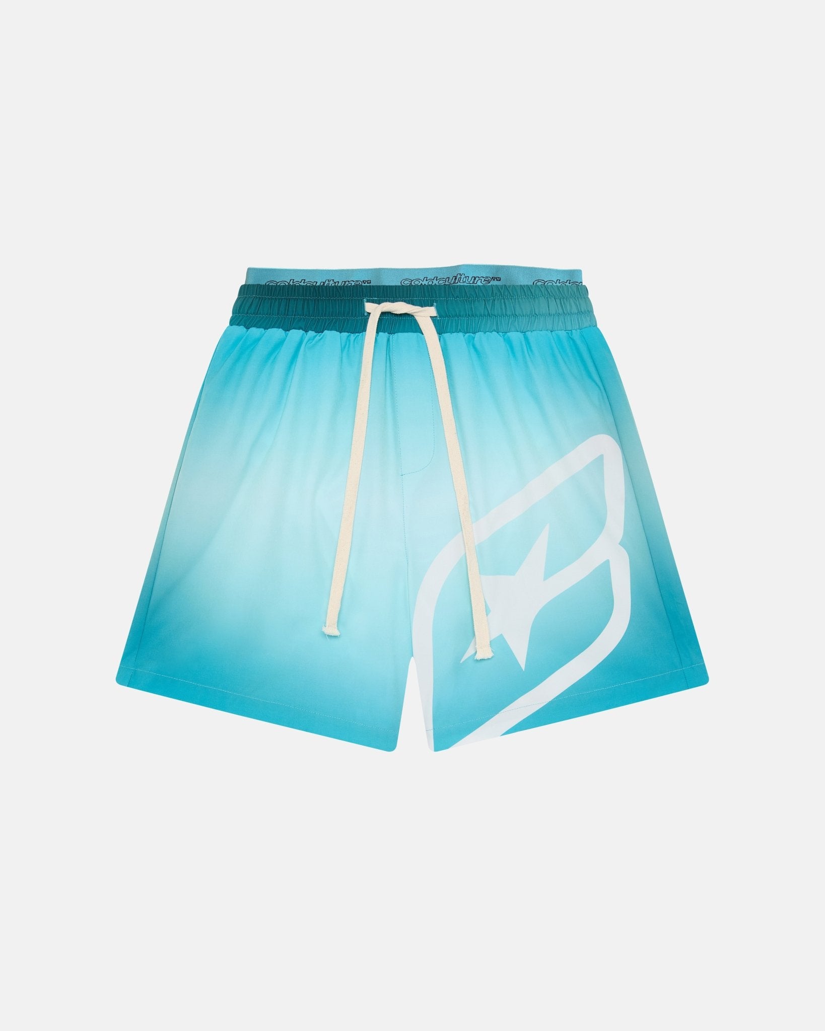 DOUBLE WAIST SWIM SHORTS GRADIENT BLUE - COLD CULTURE