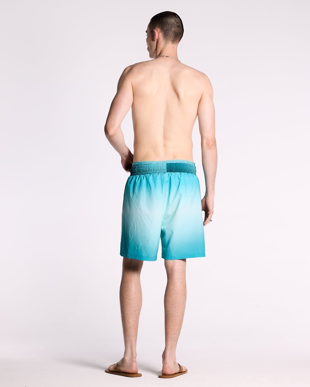 DOUBLE WAIST SWIM SHORTS GRADIENT BLUE - COLD CULTURE
