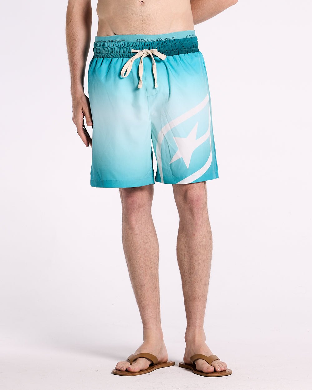 DOUBLE WAIST SWIM SHORTS GRADIENT BLUE - COLD CULTURE