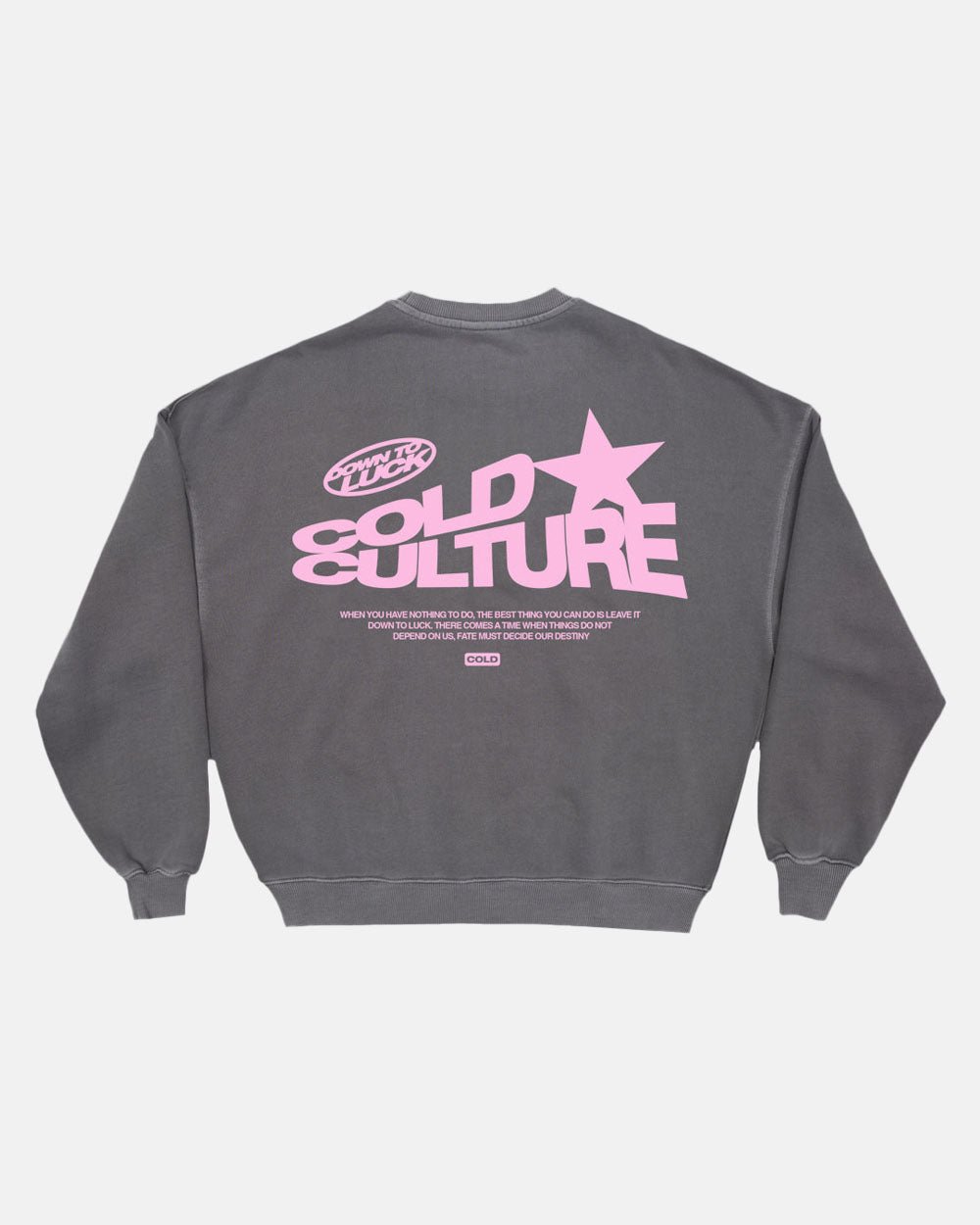 DOWN TO LUCK CREWNECK SMOKEY GREY - COLD CULTURE