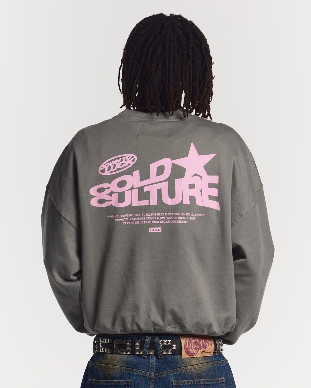 DOWN TO LUCK CREWNECK SMOKEY GREY - COLD CULTURE