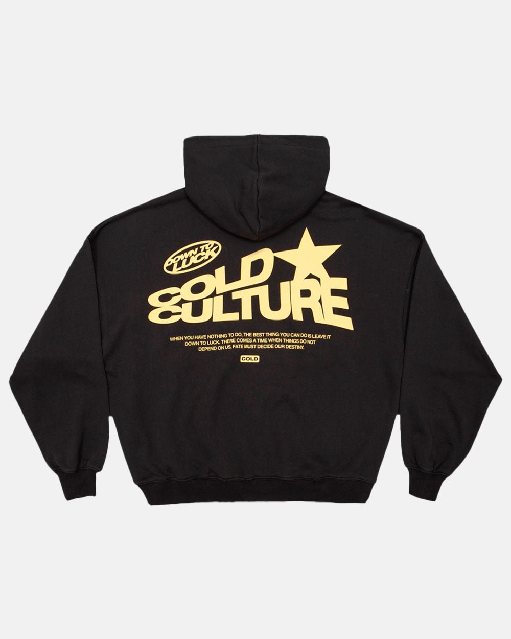 DOWN TO LUCK HOODIE BLACK - COLD CULTURE