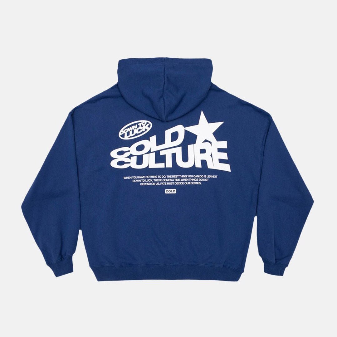 DOWN TO LUCK HOODIE BRIGHT BLUE - Cold Culture