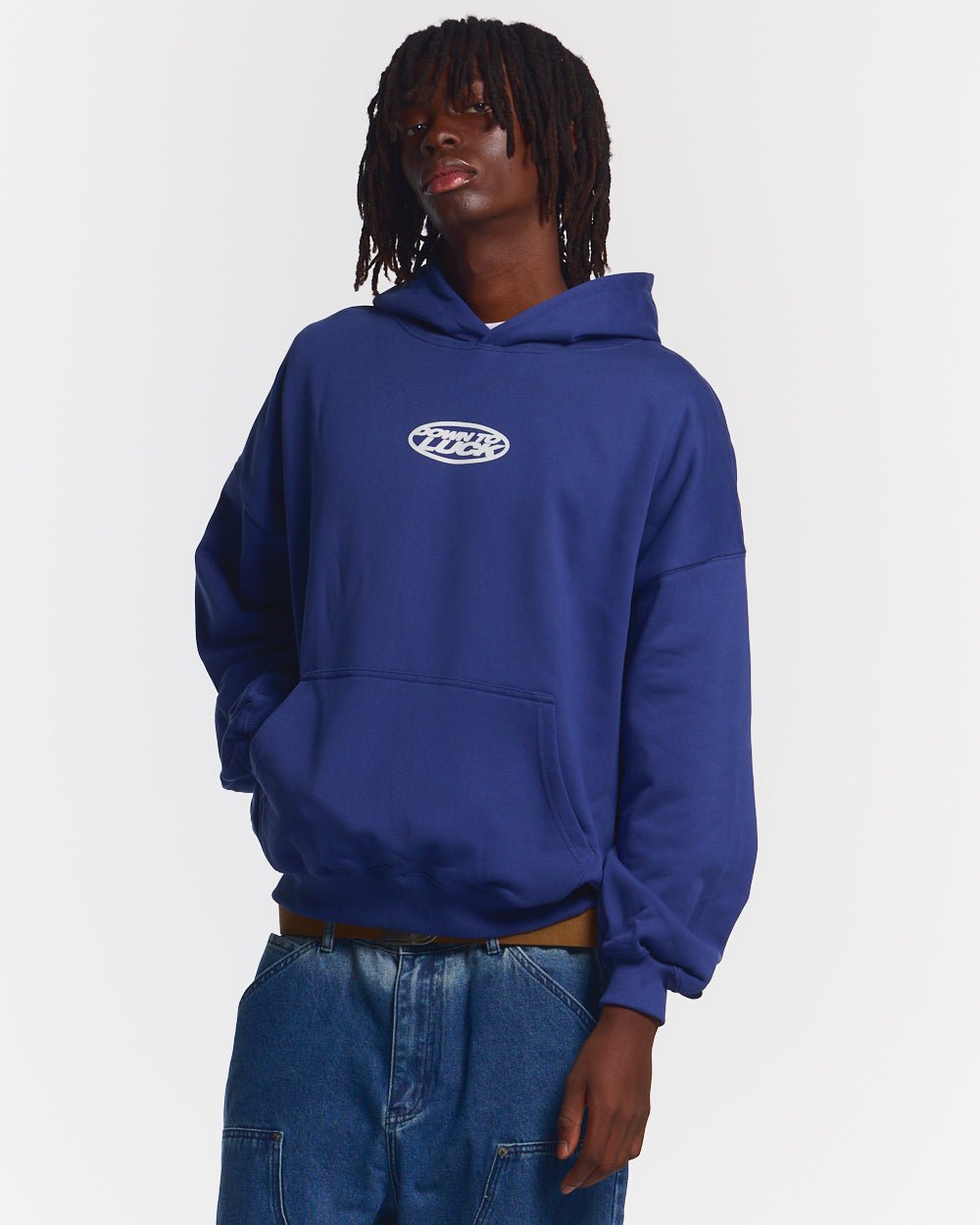 DOWN TO LUCK HOODIE BRIGHT BLUE - COLD CULTURE