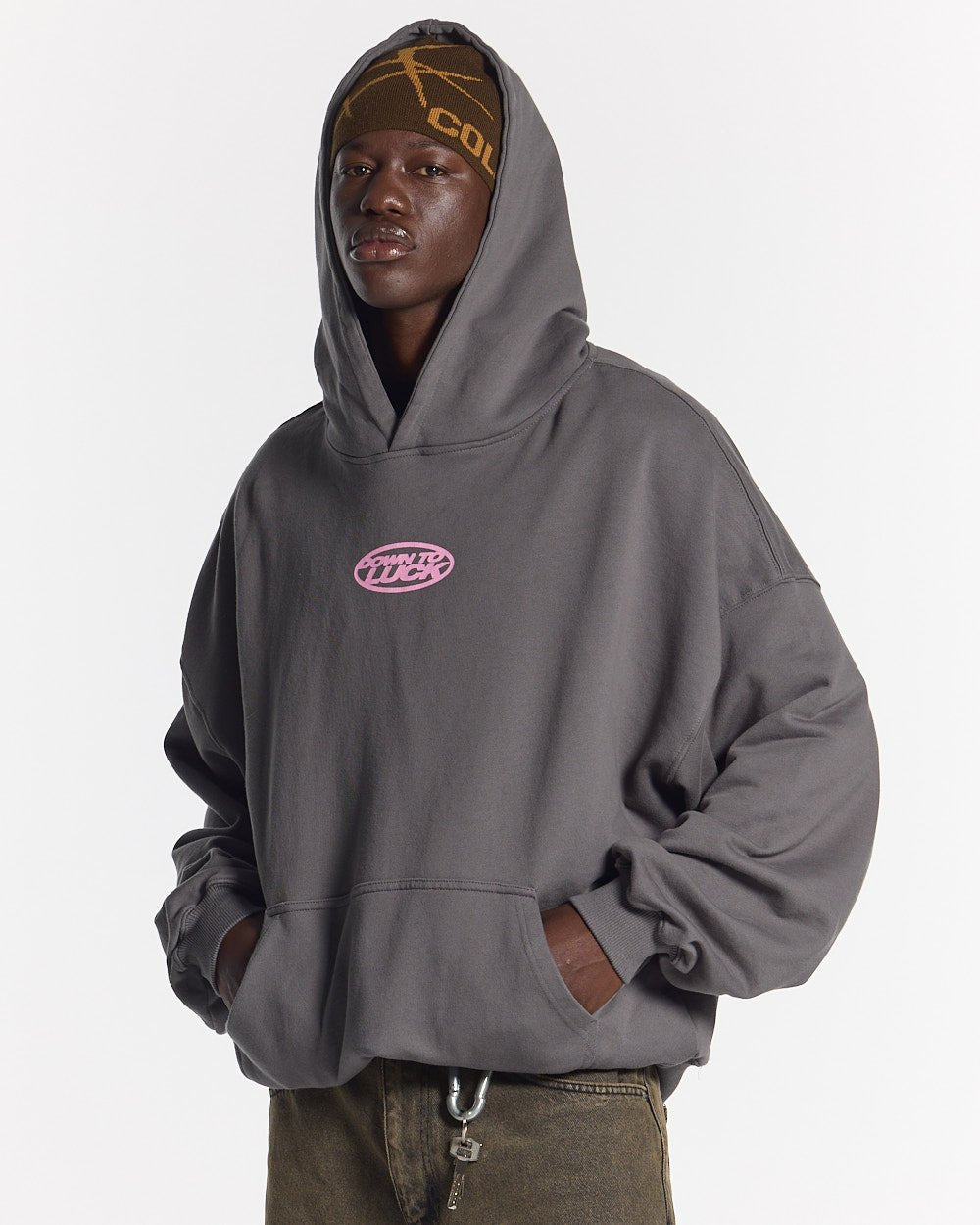 DOWN TO LUCK HOODIE SMOKEY GREY - COLD CULTURE