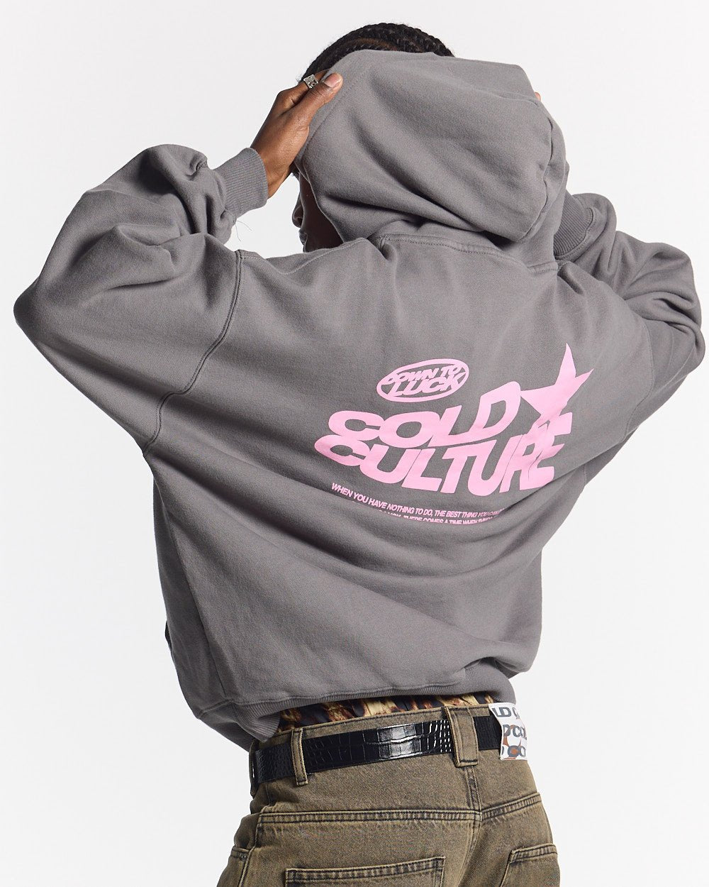 DOWN TO LUCK HOODIE SMOKEY GREY - COLD CULTURE