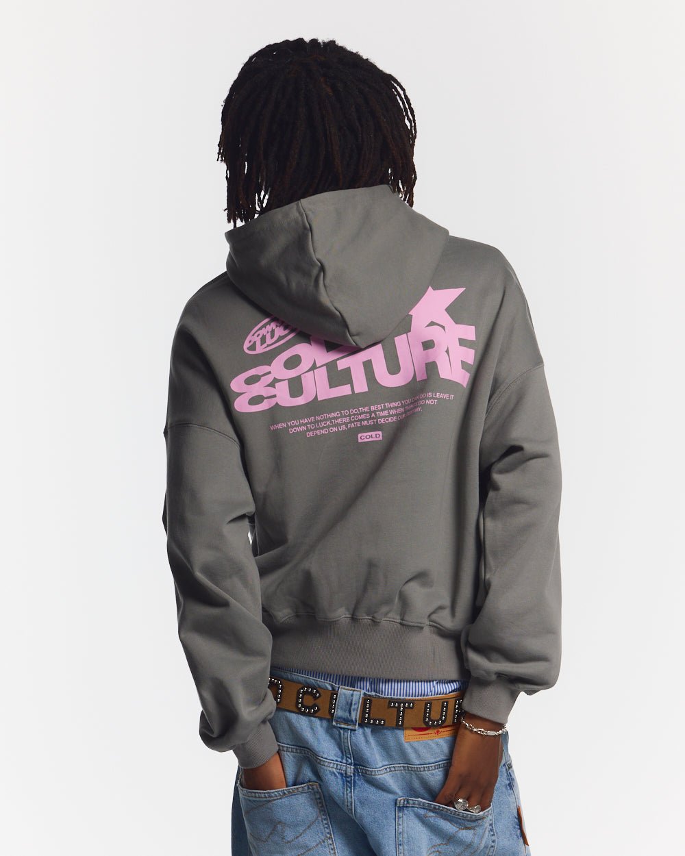 DOWN TO LUCK HOODIE SMOKEY GREY - COLD CULTURE