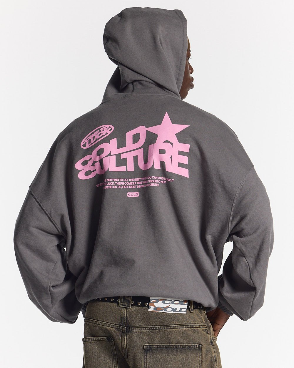 DOWN TO LUCK HOODIE SMOKEY GREY - COLD CULTURE