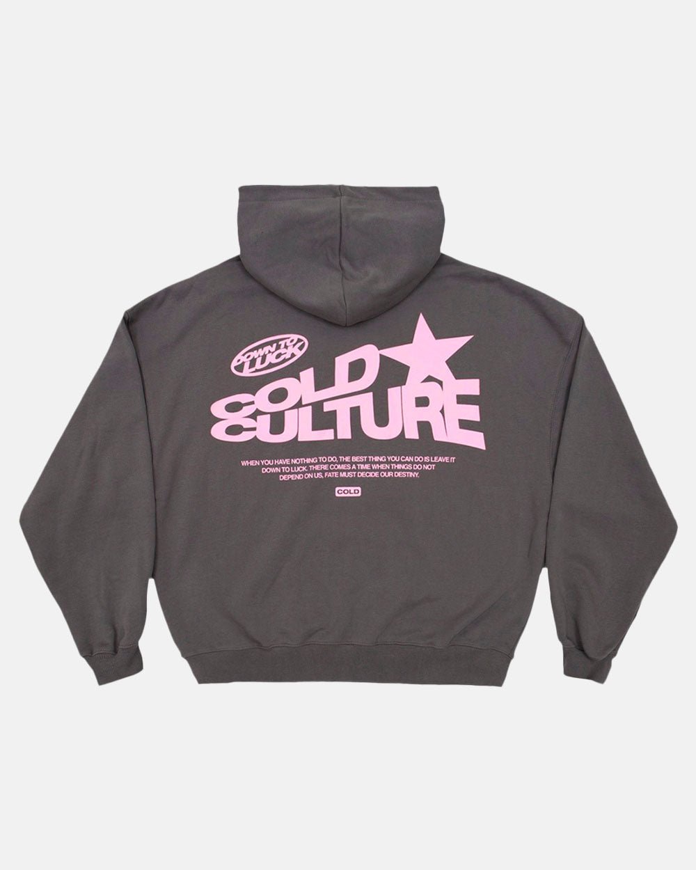 DOWN TO LUCK HOODIE SMOKEY GREY - COLD CULTURE