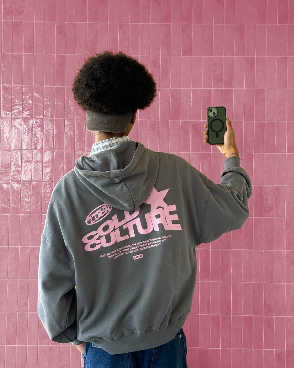 DOWN TO LUCK HOODIE SMOKEY GREY - COLD CULTURE