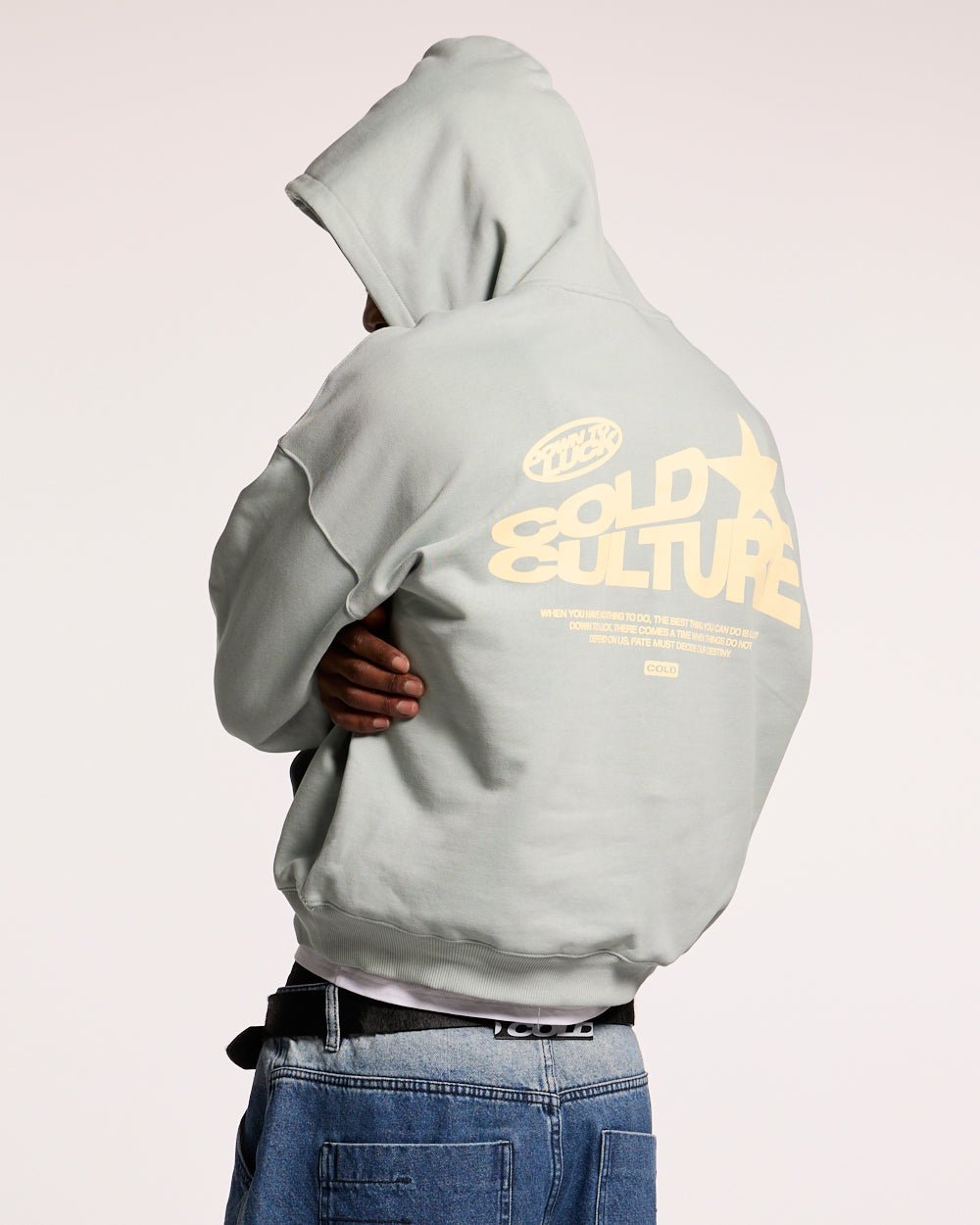 DOWN TO LUCK HOODIE STEAL GREY - COLD CULTURE