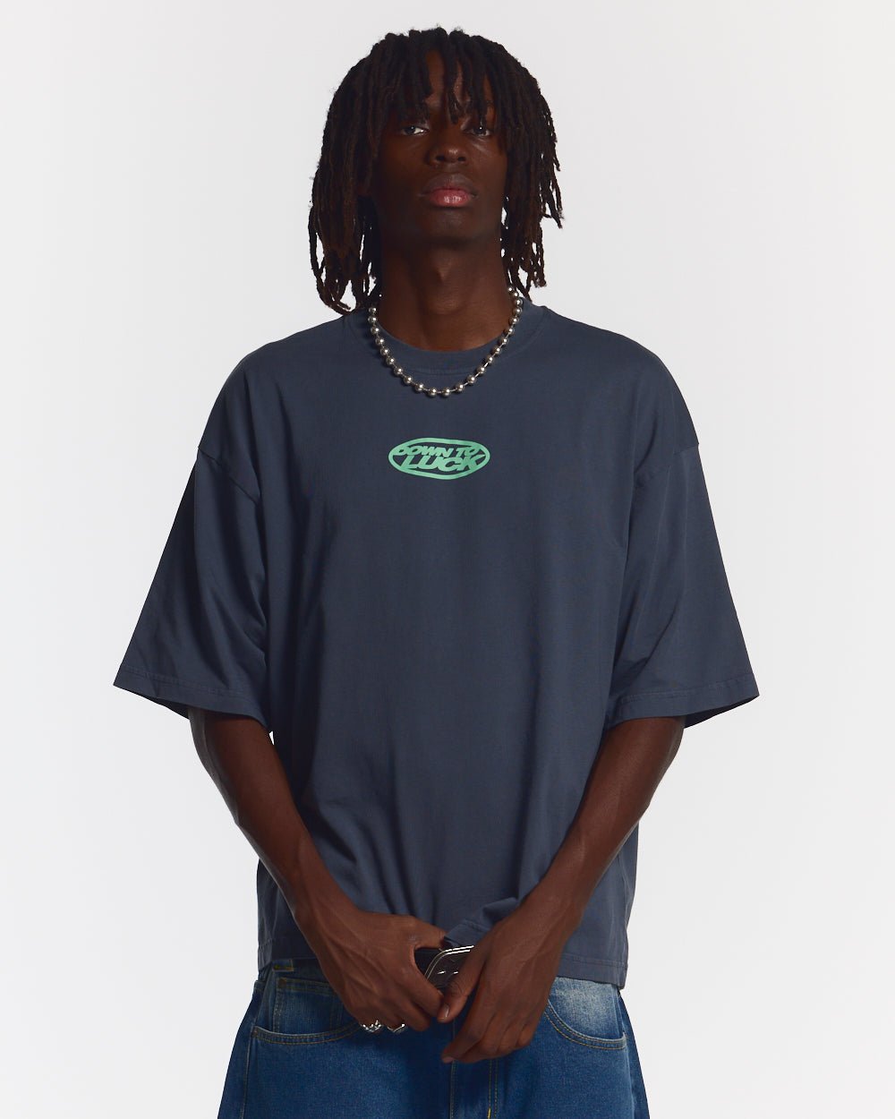 DOWN TO LUCK TEE DARK BLUE - COLD CULTURE